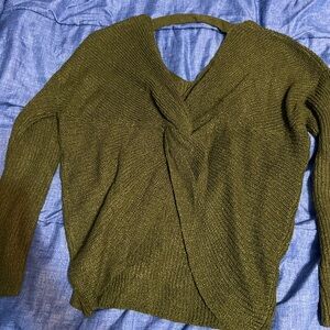 Miami Olive V-Neck Women's Sweater